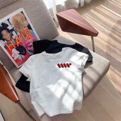 重ポンド100% 純綿2025夏服新型爆発金正肩半袖tシャツ女性修身基礎洋気上着潮