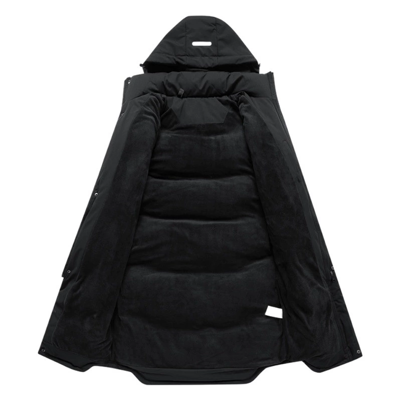 2023 Зимний новый длинный пуховик с капюшоном Куртка с хлопковой подкладкой Утепленное теплое пальто для пары Светоотражающее длинное пальто