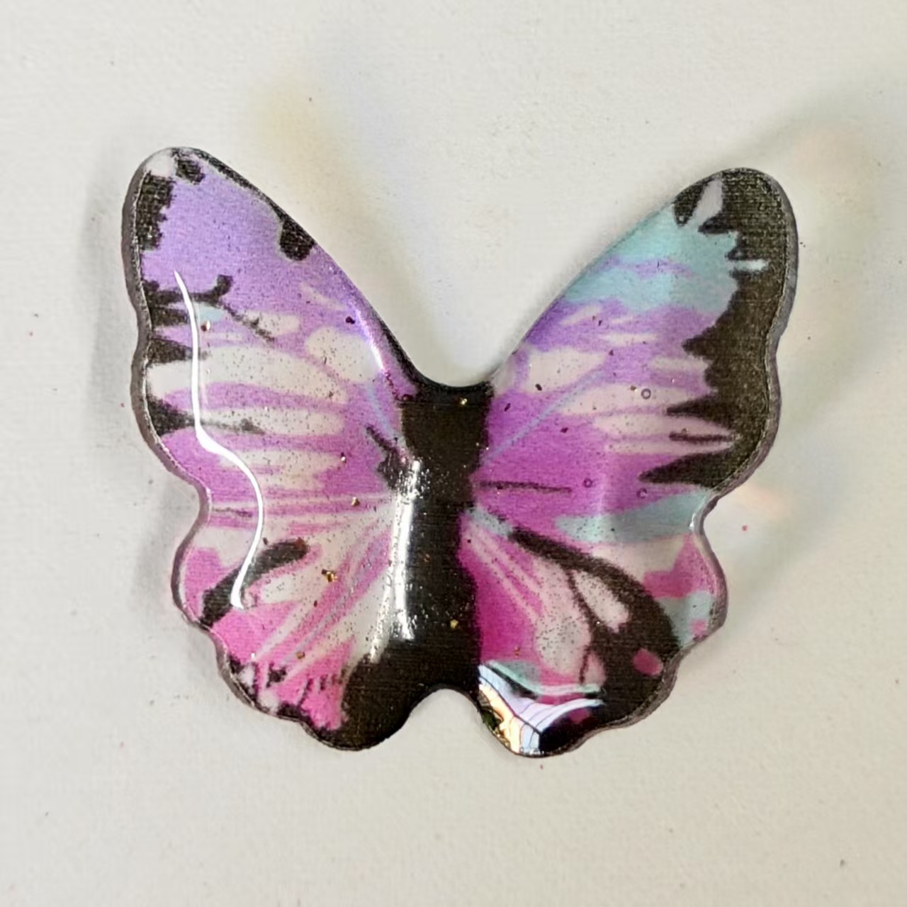 Multi-color mariposa gota aceite hoja de oro colgante DIY hecho a mano horquilla joyería pendientes accesorios material estilo japonés aire fresco