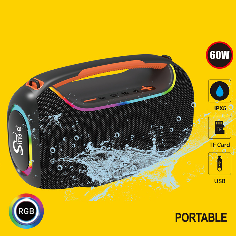 Foreign Trade New Product Private Model Outdoor Bluetooth Speaker Waterproof Ultra-Long Battery Life Rgb Lantern Audio Wireless Series Speaker