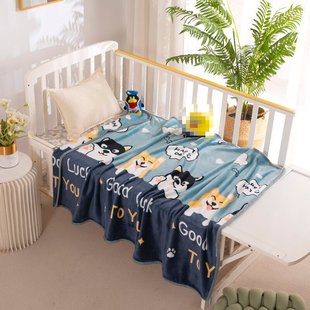 Children's padded Faleirong cartoon small blanket coral fleece sheets kindergarten gift office nap blanket wholesale