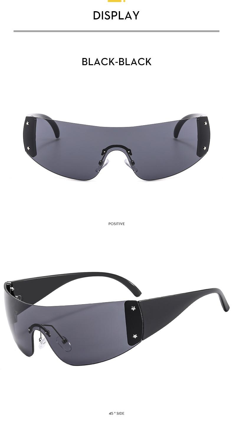 Y2k Five-pointed Star Frameless Sunglasses For Women Retro Style_voghion.com