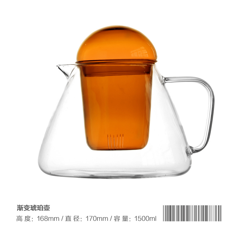 Neto rojo resistente a altas temperaturas todo el vidrio estufa de cerámica eléctrica hervida tetera para la separación de té doméstico té negro té hirviendo