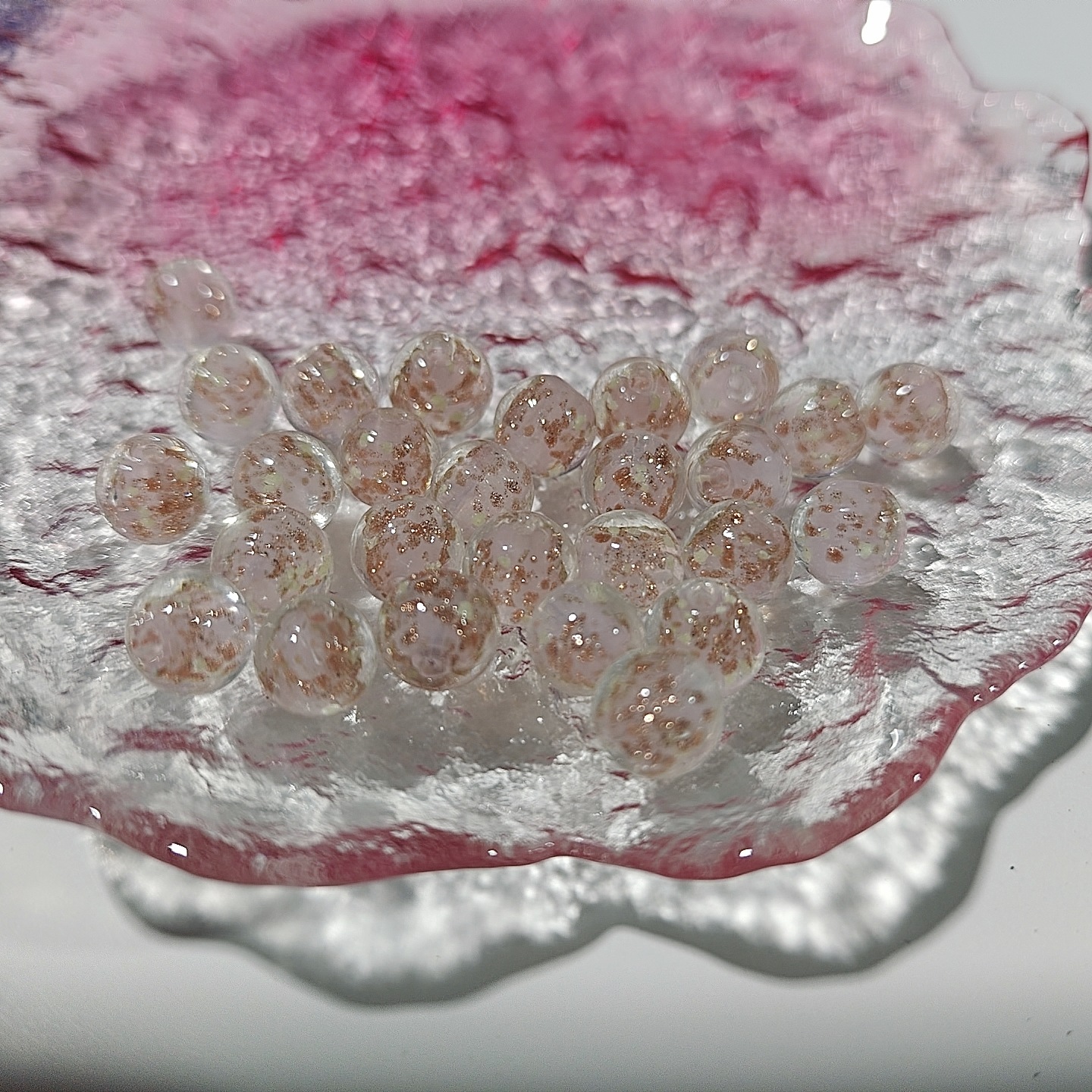 Cuentas de vidrio de arena de oro luminoso perlas sueltas cuentas redondas de cristal accesorios de la joyería de bricolaje pulsera material pulsera de cuentas