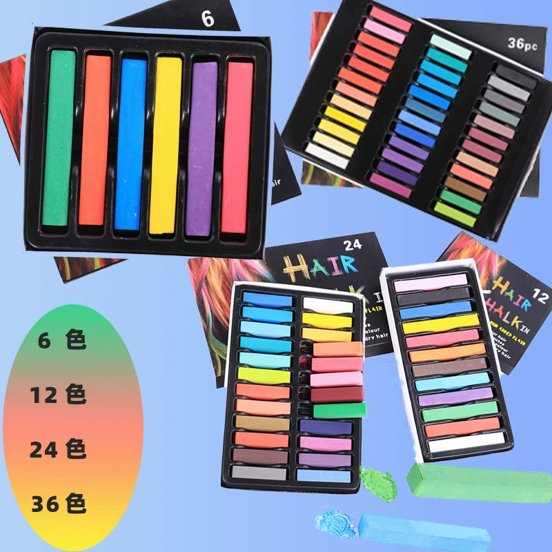 Colorful Stick hair dye stick powder brush 36 color sketch color chalk gradient hair dye chalk hand painted pink pen wholesale