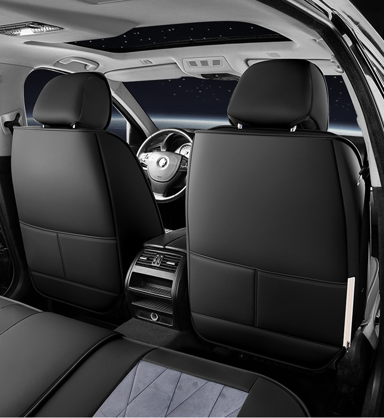Five-Seater Universal Suede Leather Car Seat Cushion, Fully Enclosed, Wear-Resistant and Comfortable, Universal Car Seat Cover for All Seasons