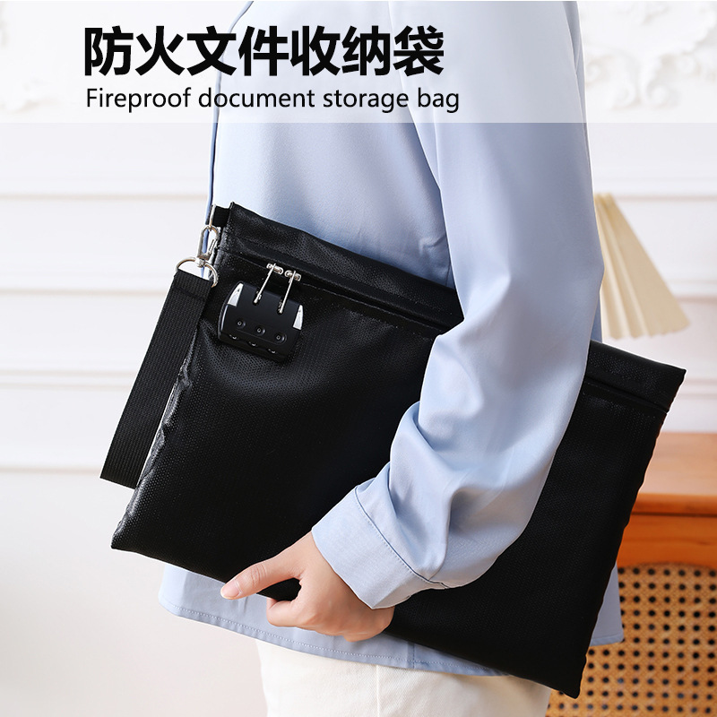 Bolsas de archivos de archivos valiosos de Amazon Hot Sale en stock bolsa de archivos ignífugo impermeable