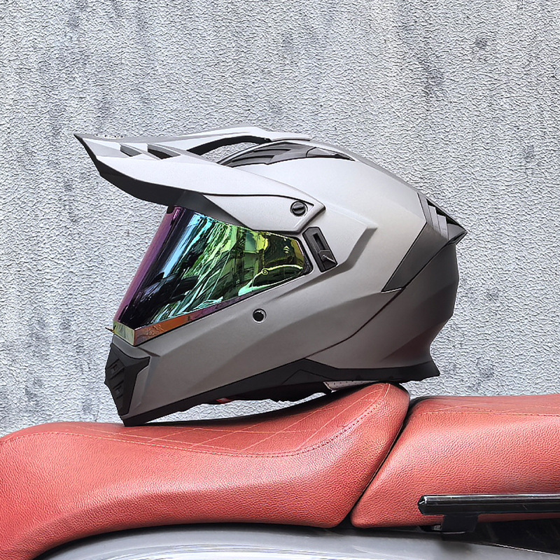 Cascos de Motocicleta Transfronterizos, Cascos de Carretera, Cascos de Una Sola Lente para Hombres y Mujeres, Cascos Integrales de Rally para Carretera y Todoterreno, Cascos para Viajes de Larga Distancia en Motocicleta