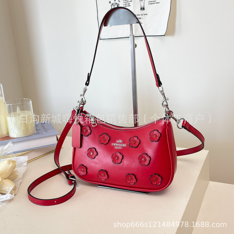 包包2025年新款跨境简约腋下包女新款链条休闲百搭斜挎包小花bags|undefined