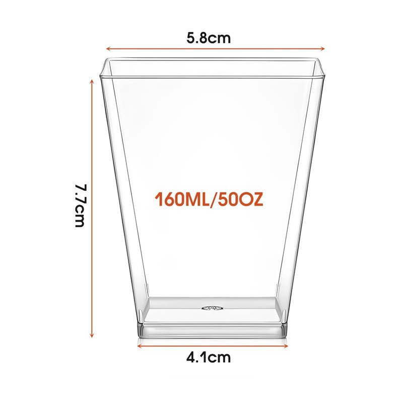 Taza de plástico desechable PS taza de champán transparente taza de helado taza de cóctel taza de fiesta taza de boda taza de jugo