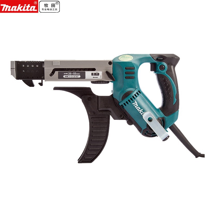 Makida Makida cadena de alimentación automática con pistola de tornillo 220V caja de contenedores de quilla de acero ligero 6843 herramientas eléctricas