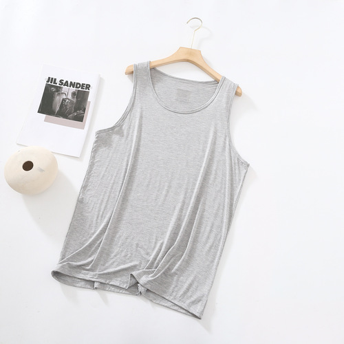 Modacel Men's Summer Loose Large Size Lining Running Underwear Tank Top for Innerwear, No Sleeve Fitness Home White Sweatshirt