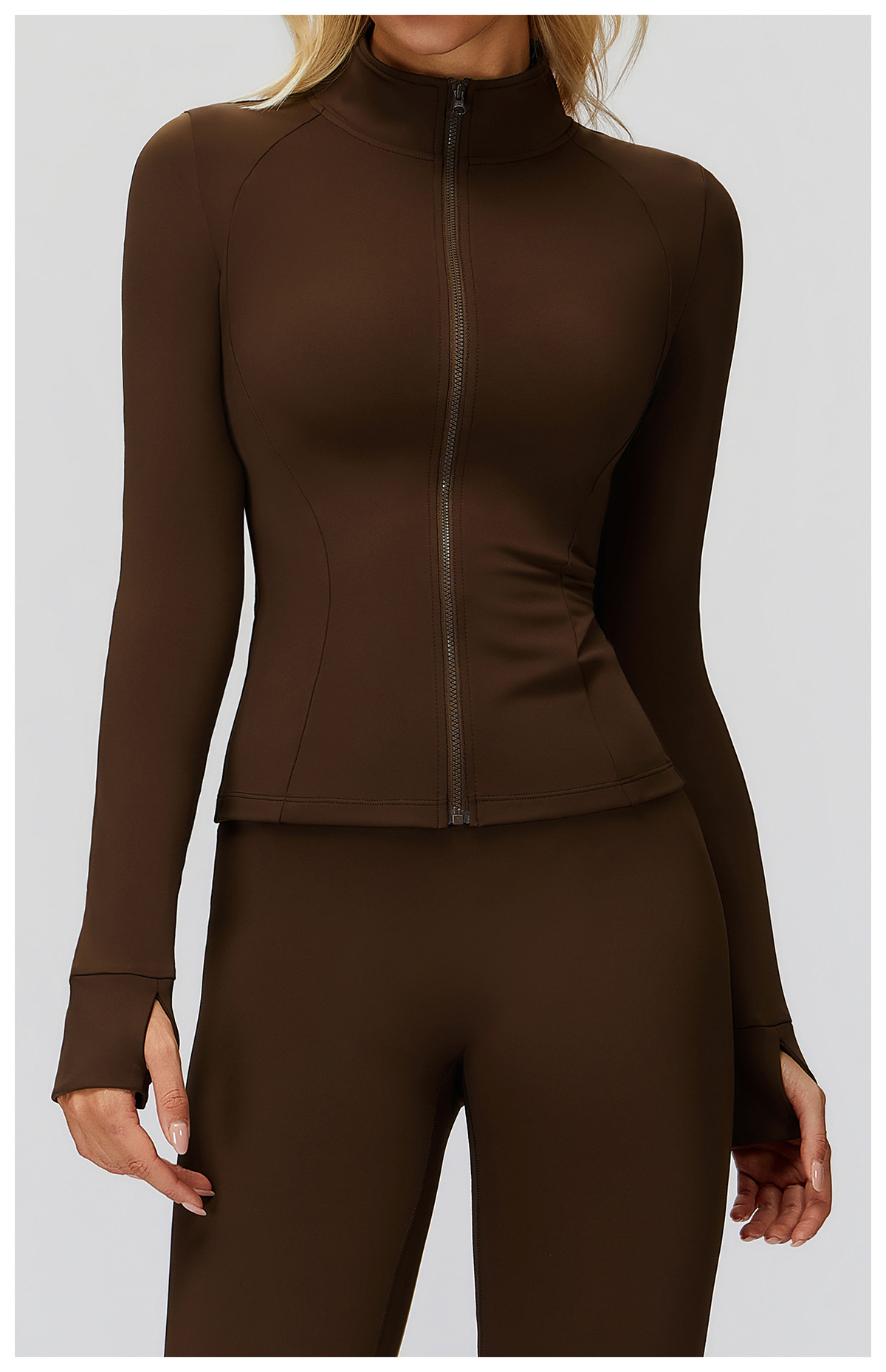 Giacca sportiva in pile da corsa, versatile, antivento, calda e con collo alto, Zechuang, autunno inverno, 5502_voghion.com