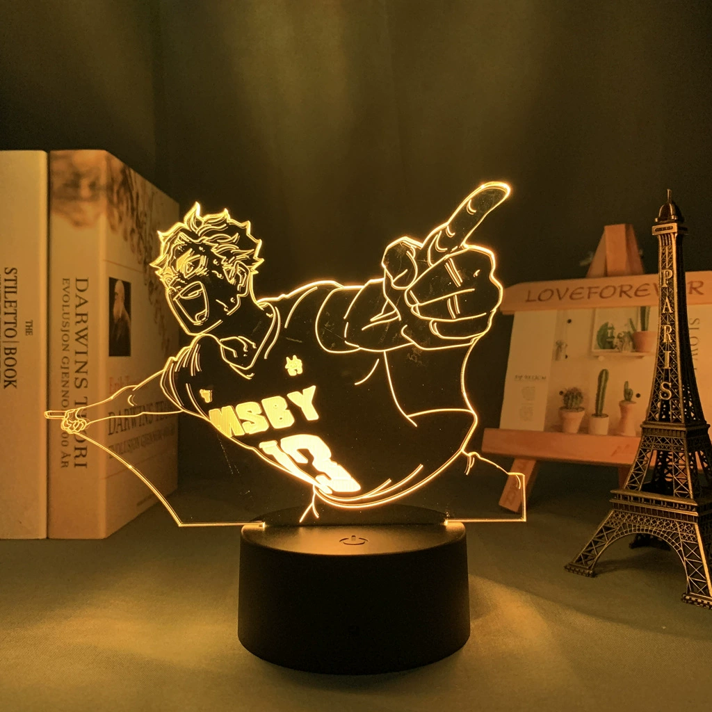 Акриловая ночная LED-лампа с волейболом, минифигура, 3D, подарок на день рождения