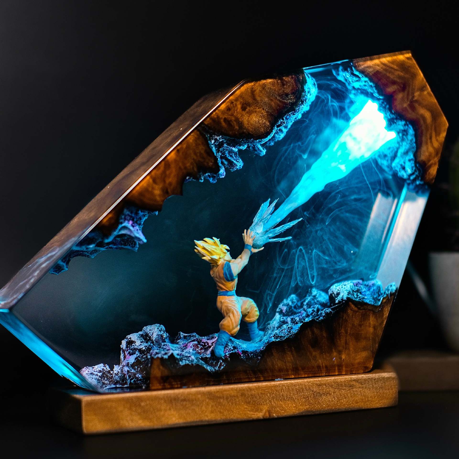 Transfronterizo Etsy venta caliente Saiyan Goku decoración de lámpara de resina epoxi para el regalo del Día del Padre para papá