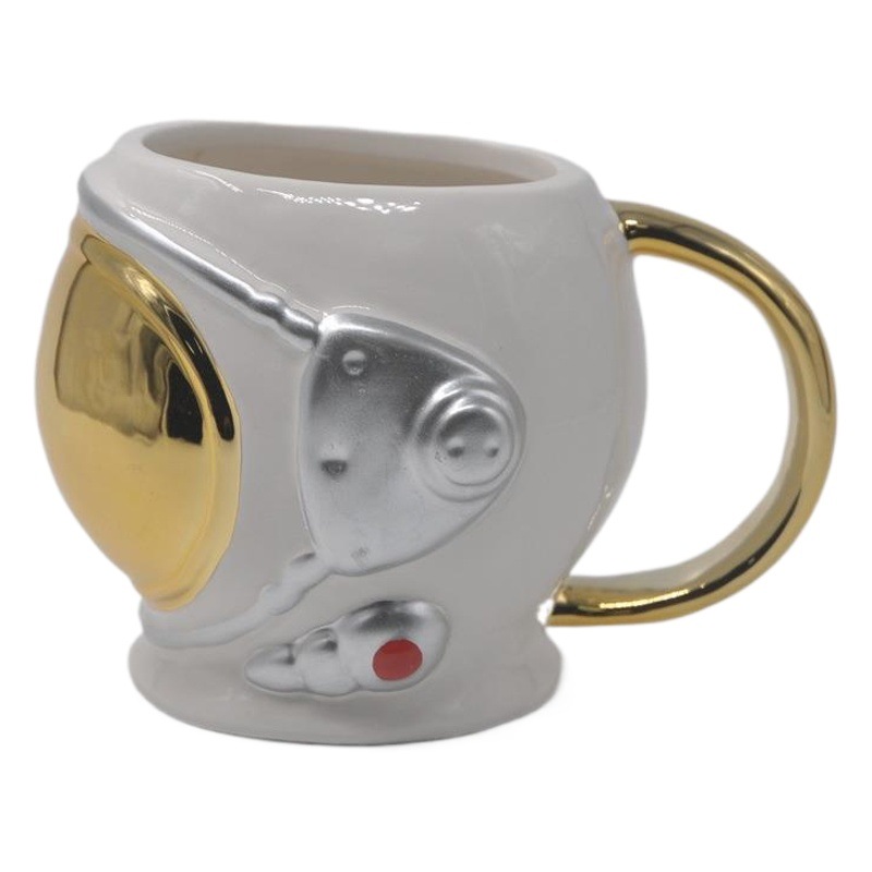 Taza de cerámica de astronauta con diseño de planeta en relieve, taza de té con forma de casco 3D, taza de agua, taza de café.