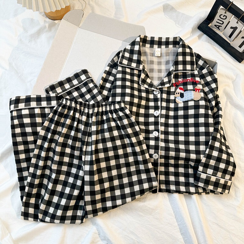 New Children's Pajamas for Boys and Girls, Long-Sleeved Spring and Autumn Cartoon Home Wear Sets for Boys and Girls, Suitable for Older Children