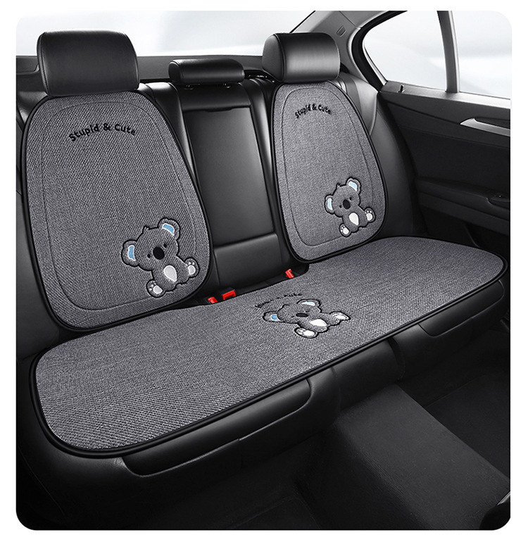 New Linen Car Seat Cushion Universal Four-Season Single-Piece Seat Cover Half-Pack Internet Celebrity Female Anti-Slip Cute Cross-Border Wholesale