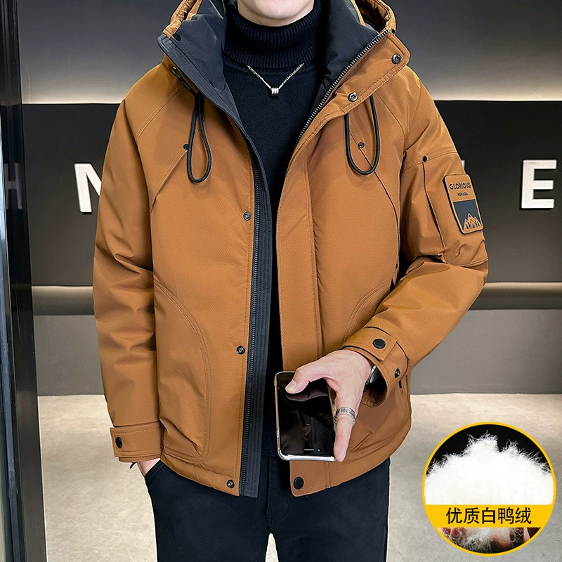 Мужская белая куртка из утиного пуха, новая зимняя рабочая куртка для активного отдыха, длинная пуховая куртка для мужчин
