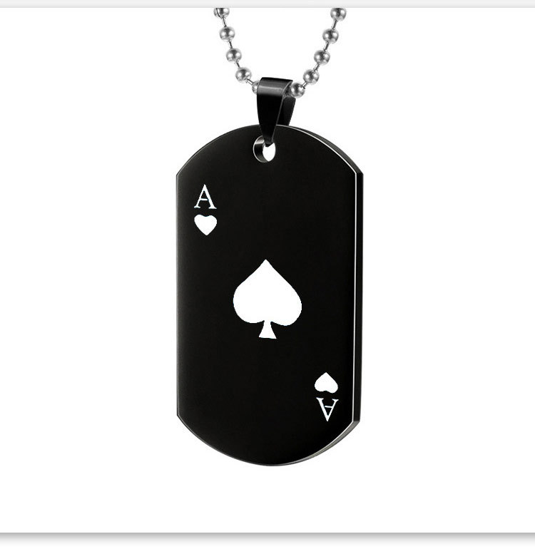 Fashion Poker Stainless Steel Plating Pendant Necklace 1 Piece display picture 3