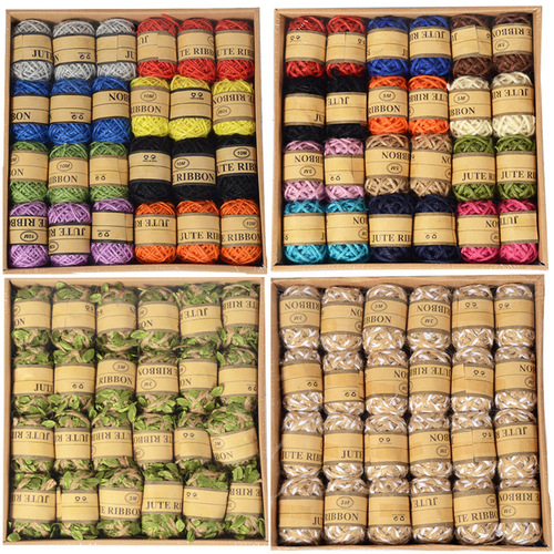 Manufacturer boxed braided hemp rope paper rope creative diiy braided rope tag rope multiple styles available