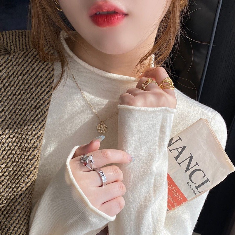 Half-High Collar Rolled Hem Base Sweater for Autumn and Winter, Long-Sleeve Knit Top for Spring 2025, Slim-Fit Commuter Style