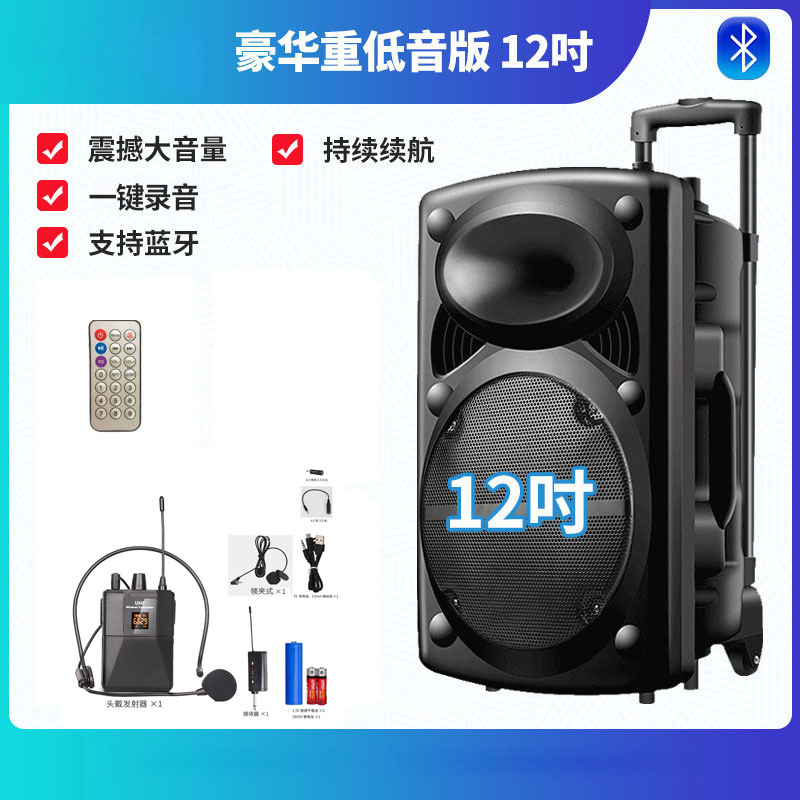屋外の広場のダンスの音響の12インチの大きい音量は携帯用の歌のbluetoothのスピーカーの耳の麦の露店を持って売ります。|undefined