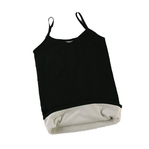 Seamless thermal vest for women, thickened velvet bottoming, autumn and winter inner wear, German velvet suspender underwear