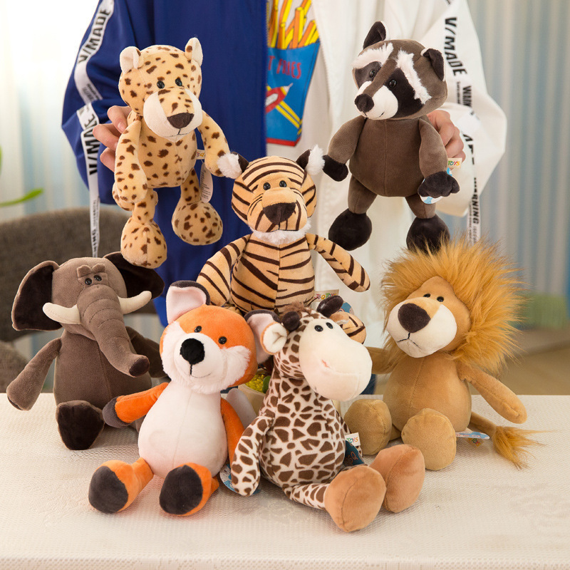 Forest Animal Doll Plush Toy Elephant Monkey Tiger Lion Long Deer Children's Wedding Toss Activity Doll Forest Animal Doll Plush Toy Elephant Monkey Tiger Lion Long Deer Children's Wedding Toss Activity Doll