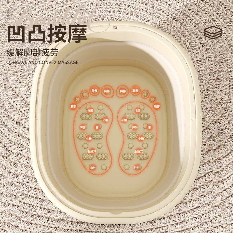 Foldable handheld tub for home use, thermos, massager, increased thickness