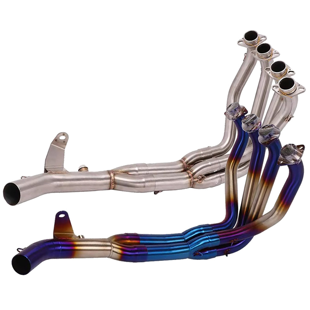 Motorcycle modified exhaust pipe front and rear section connected to the original car rear section carbon fiber exhaust suitable for Kawasaki Z900