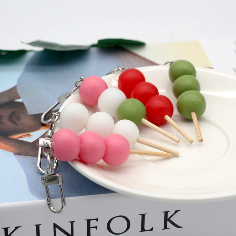 Fun Creative Simulation Food Sticky Rice Balls String Bag Decoration Student Small Gift Keychain Ring Hanging Accessories