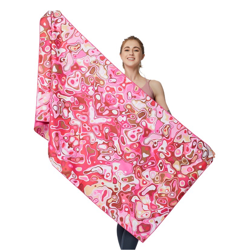Cross-Border Double-Sided Velvet Absorbent Quick-Drying Beach Towel Microfiber Yoga Sports Towel Swimming Beach Bath Towel Custom-Made