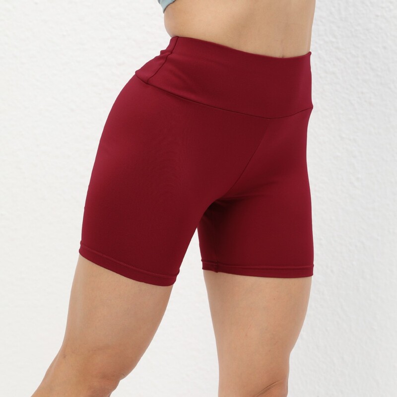 High-Waisted Fitness Shorts for Women, Suitable for Running, Hiking, and Outdoor Activities, Solid Color, Versatile, Cross-Border Trade