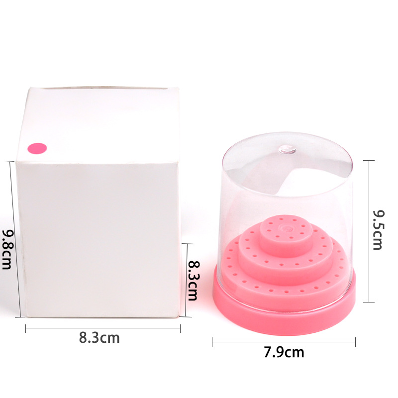 Caja de almacenamiento de cabeza de pulido de uñas 48 agujeros enchufe de cabeza de pulido de uñas estante de exhibición de lápiz multicolor