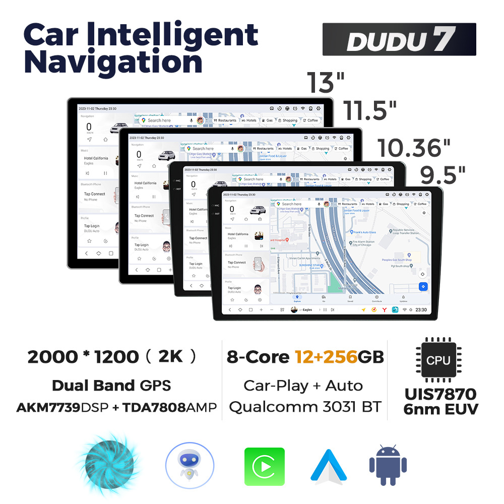Mekede - Dispositivo de Navegación Inteligente para Automóvil con Pantalla Grande y Control Central Android, Modelo Privado DUDU AUTO, Dispositivo para el Interior del Automóvil