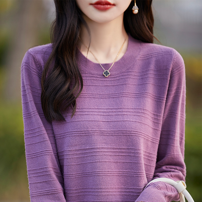 Cross-Border Wholesale Autumn and Winter New Long-Sleeved Pullover Sweaters for Women Loose Bottoming Sweaters Knitted Round Neck Pullover Sweaters for Women