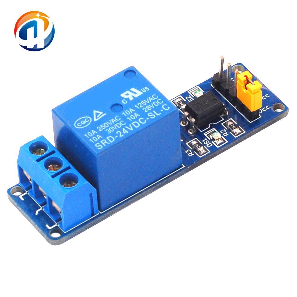 1路 24v 继电器模块 光耦隔离 蓝板 低电平触发