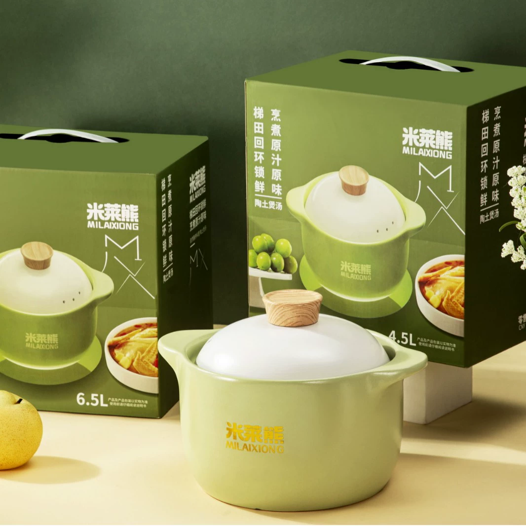 Millay Bear 4.5-литровая запеканка здоровая запеканка для приготовления супа Домашний термостойкий керамический горшок для приготовления 6,5-литровой запеканки