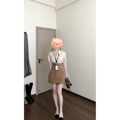 French Retro Polo Long-Sleeve Shirt + Khaki Pants Women's 2025 Spring Korean Style Set Fashion