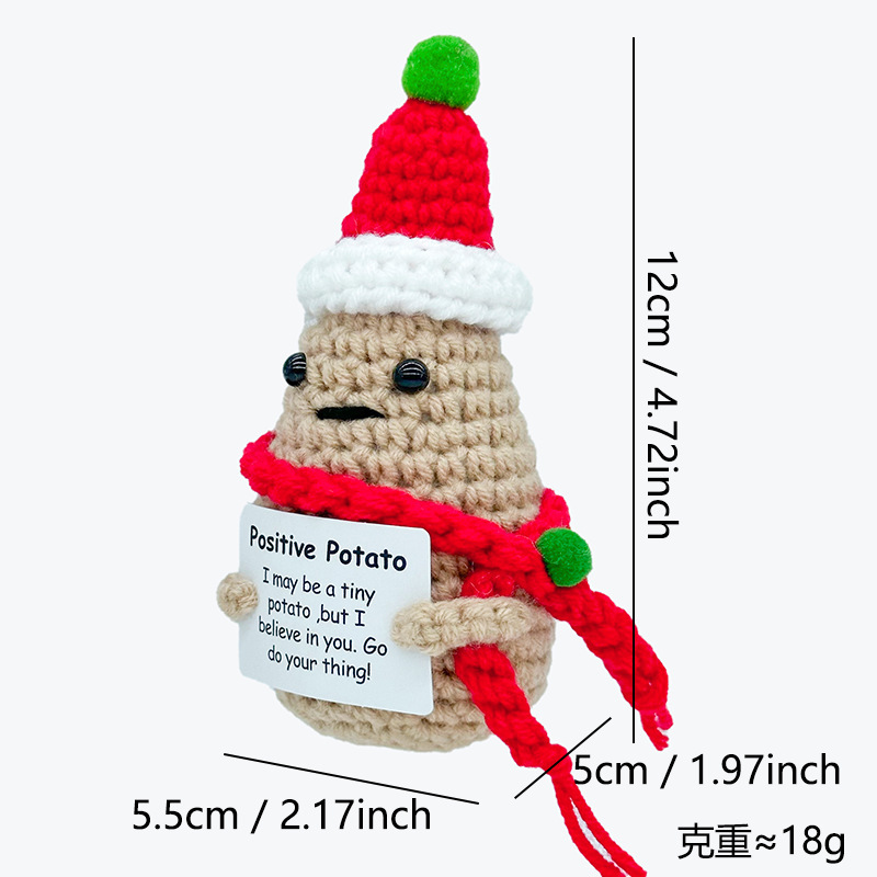 国境を越えた売れ筋クリスマスウール手編み人形ポテトポジティブオーナメントクリスマスドール完成品|undefined