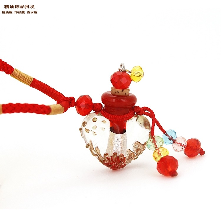 精油饰品网砚都珠宝心形大红色巴洛克瓶双扣绳项链1.jpg