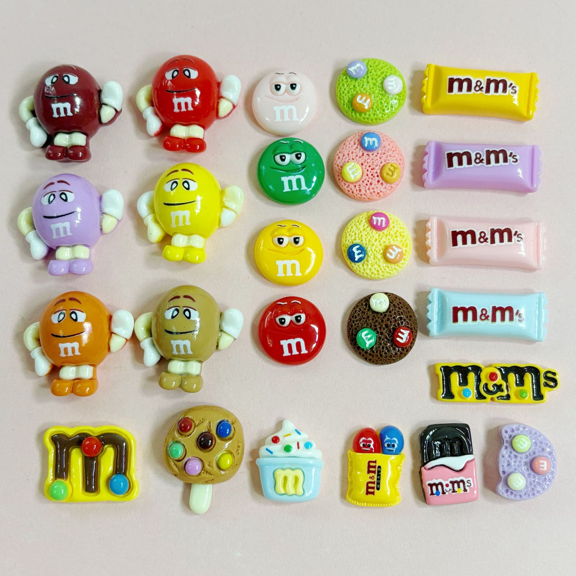 仿真食玩m豆系列树脂diy饰品配件手机壳洞洞鞋发夹发饰贴片材料