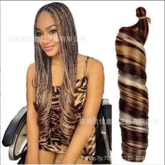 かつらフレンチ巻きロングカールルーズウェーブCrochet Hairシングルチューブ大巻スパイラル巻き24in