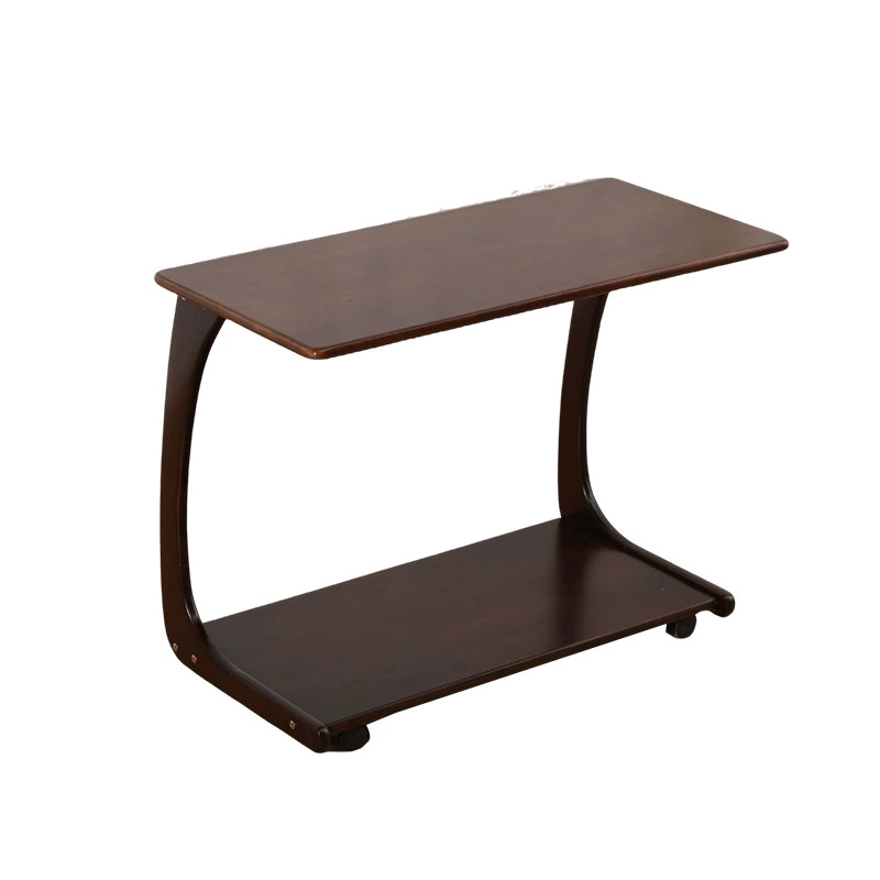 Балконный чайный столик, журнальный столик, приставной столик из цельного дерева, журнальный столик для гостиной, дома с колесиками, подвижный диван, квадратный столик