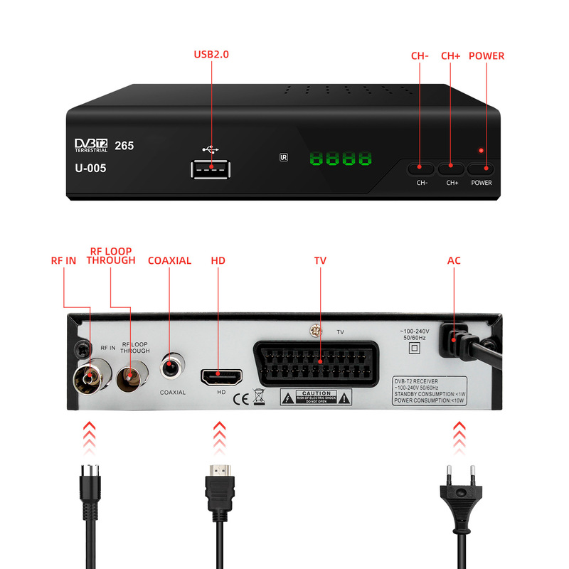 在庫あり 1080p HD プレーヤー DVB-T2 h265 サポート mpeg4 TV デジタル TV レシーバー|undefined