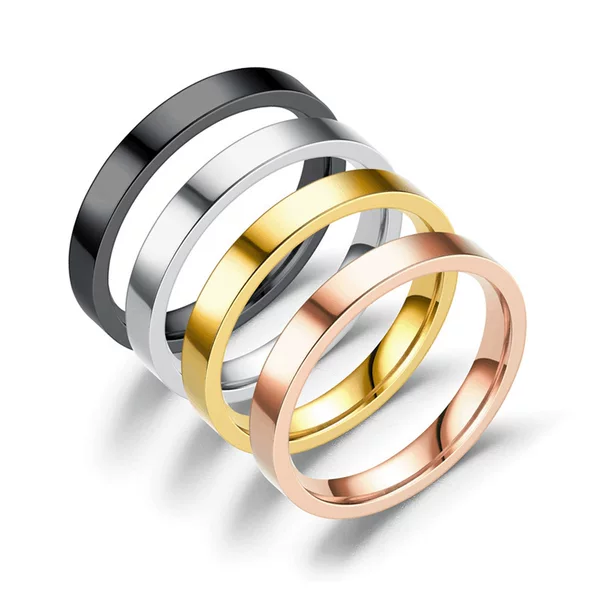 Light luxury ing niche plain ring titanium steel ring women 3MM simple smooth ring Europe and the United States cross-border hand jewelry wholesale
