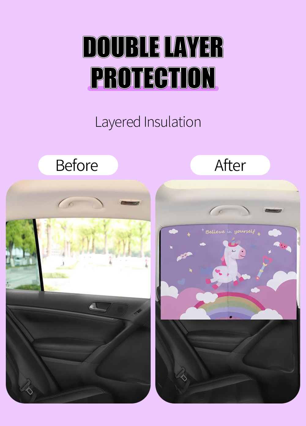 Magnetic suction car sunshade cartoon car curtain car side window shade baby sun protection and heat insulation sunshade