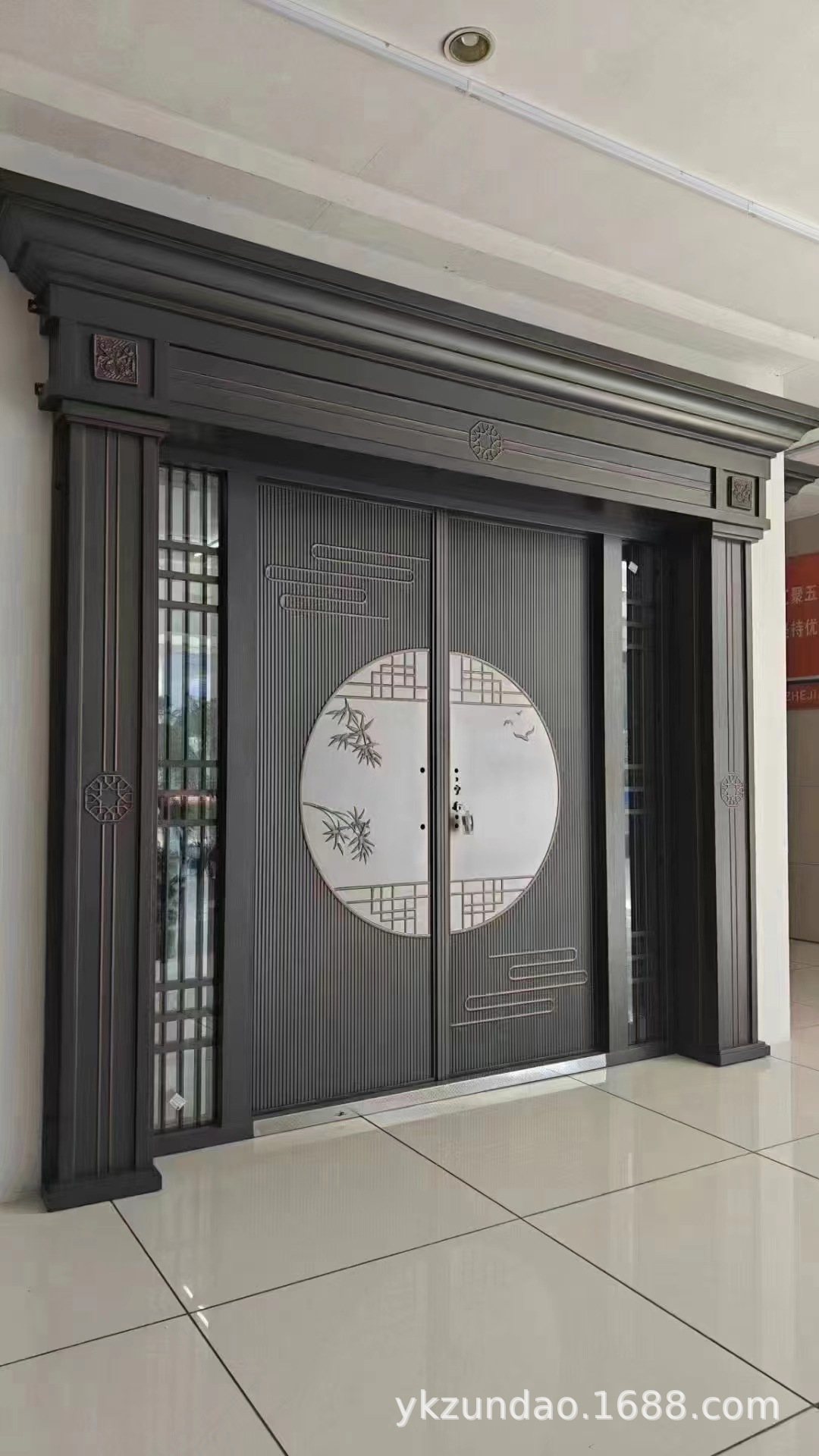锌合金四开别墅玻璃大门