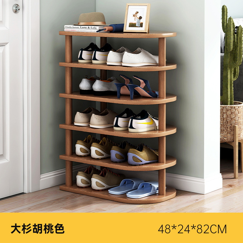 [슈퍼 와이드 - 신발 약 12켤레 수용 가능 - 6단 모델] 오스기 호두색 48*24*82CM